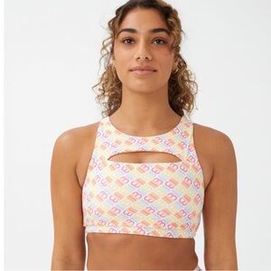 COTTON ON BODY Cut Out Vestlette Padded Bust Logo Graphic Crew Neck Tank Bra